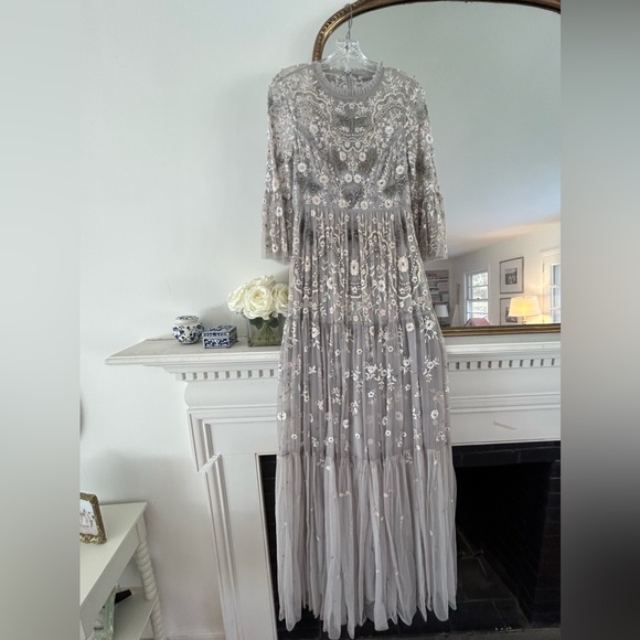 RARE FIND Needle & Thread Dragonfly Maxi Dress in Dusk Blue Size 4 - Picture 5 of 10